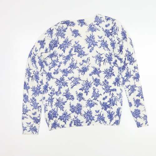 Marks and Spencer Women's Blue Floral Cardigan Size 10