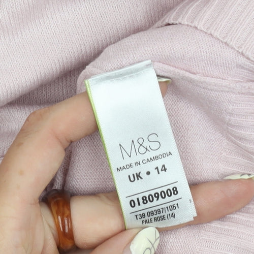 Marks & Spencer Women's Pink Pullover Jumper, Size 14