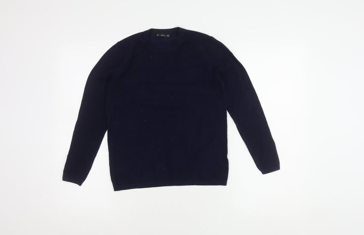 Zara Unisex Blue Medium Pullover Crew Neck Jumper