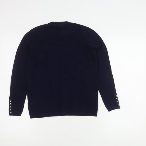 Zara Unisex Blue Medium Pullover Crew Neck Jumper