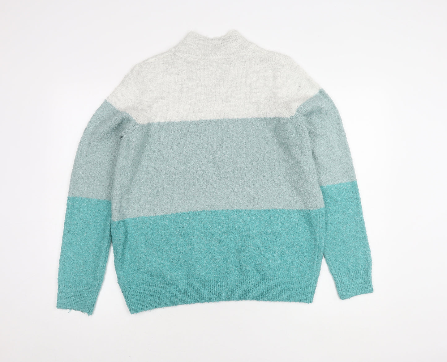Spirit Women's Blue Pullover Jumper, UK 14, Striped Knit