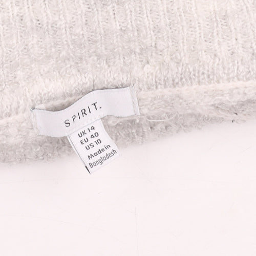 Spirit Women's Blue Pullover Jumper, UK 14, Striped Knit
