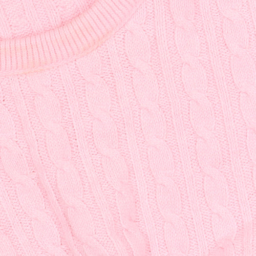 Beaumonde Women's Pink Cable Knit Pullover Jumper L/XL