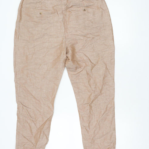 Marks and Spencer Women's Brown Linen Trousers