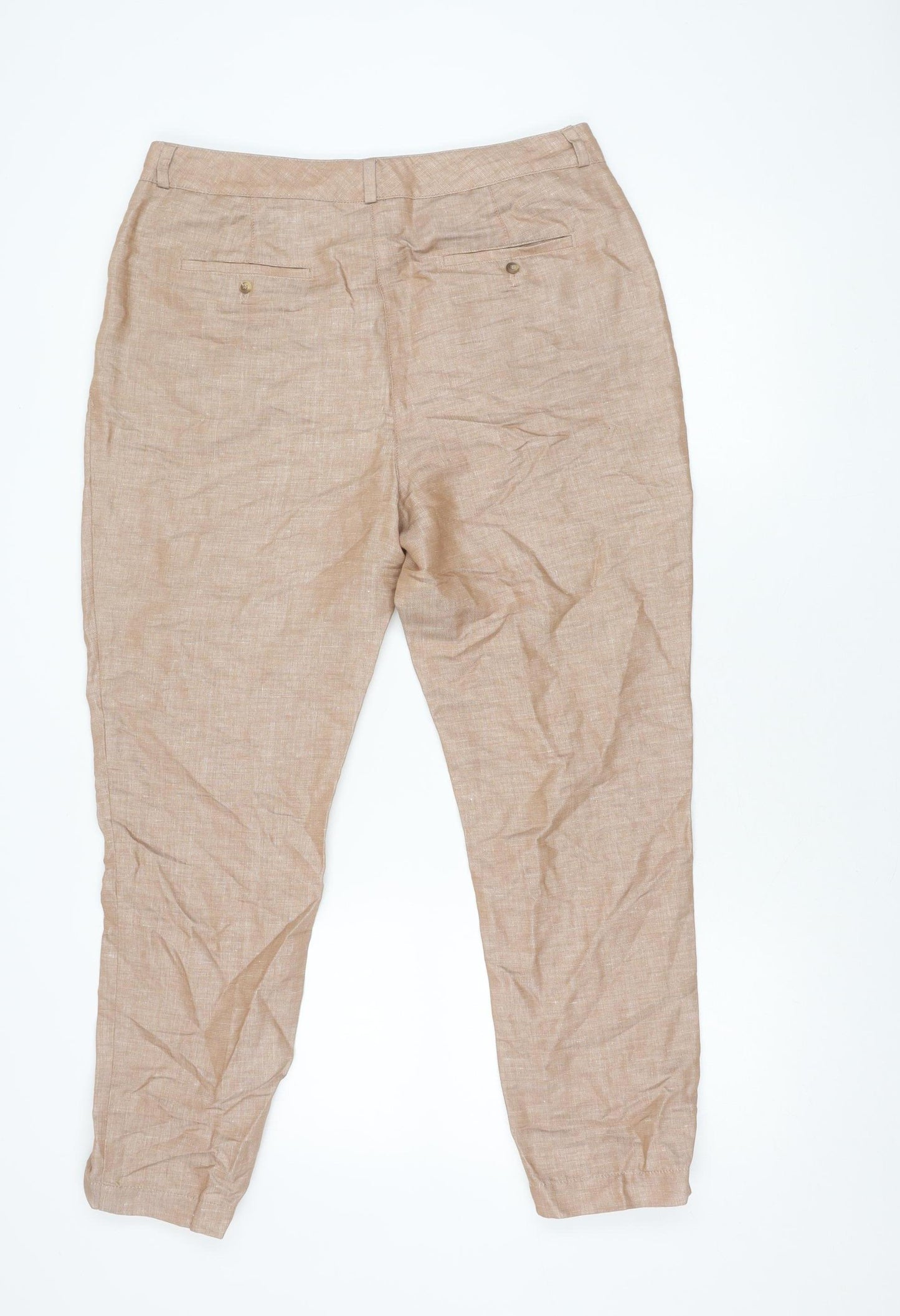 Marks and Spencer Women's Brown Linen Trousers