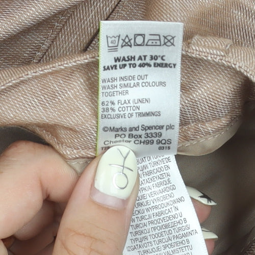 Marks and Spencer Women's Brown Linen Trousers