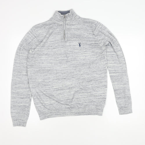 Next Men's Grey 1/2 Zip Sweatshirt, Size M