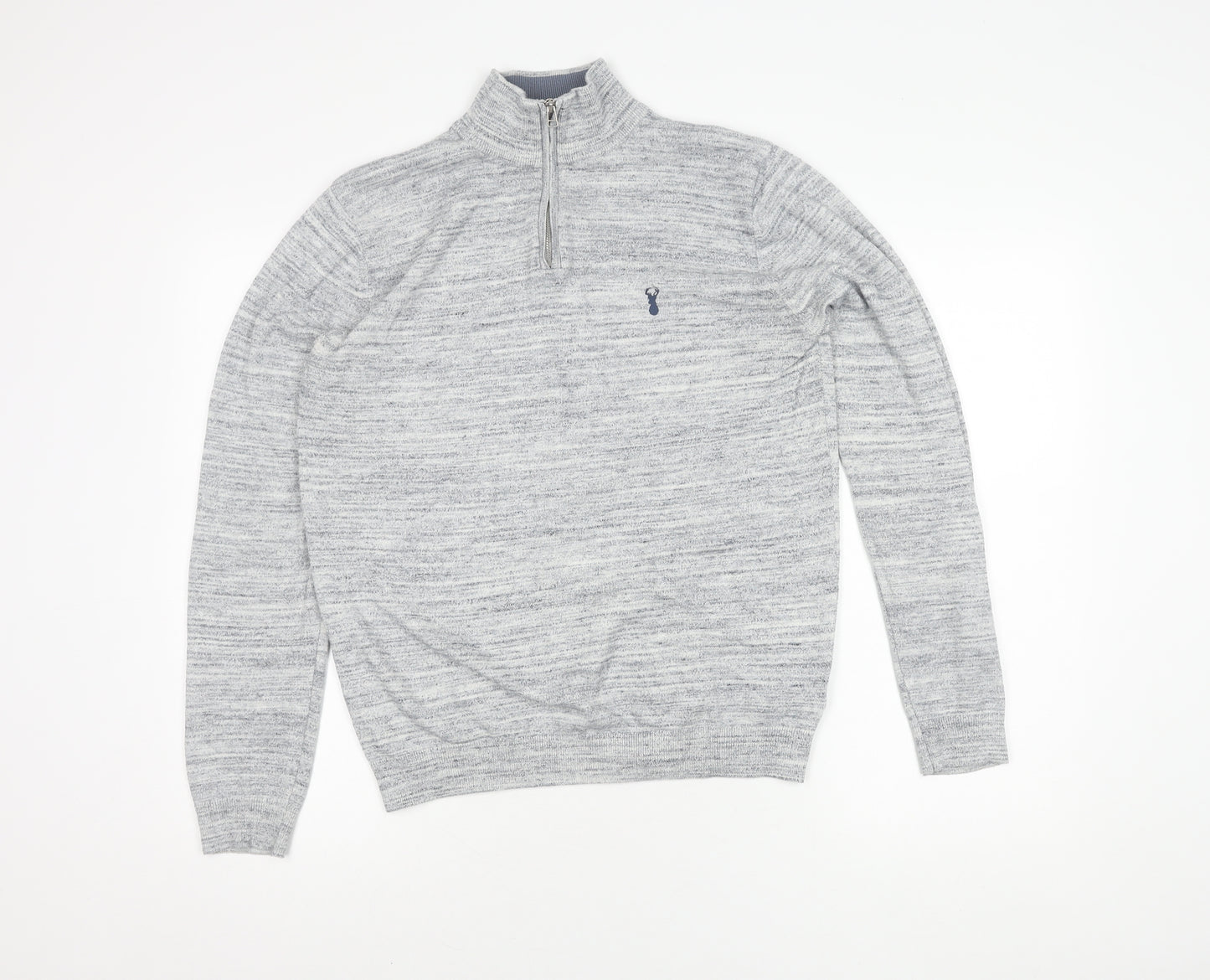 Next Men's Grey 1/2 Zip Sweatshirt, Size M