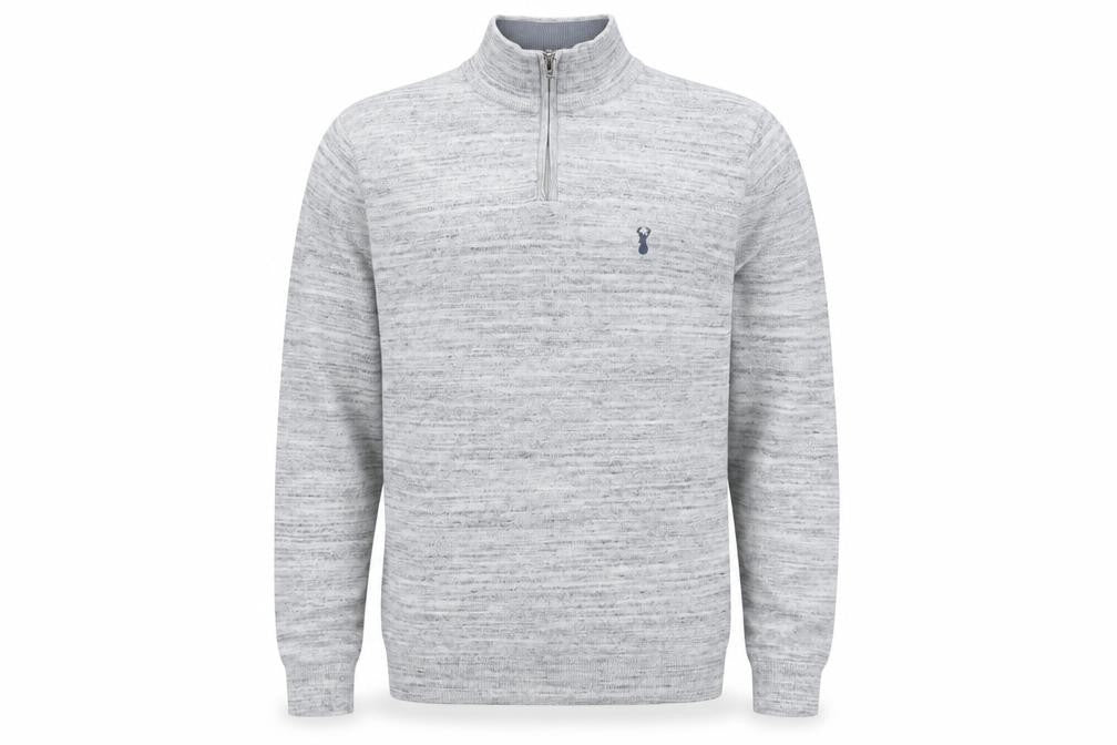 Front view of Next Men's Grey 1/2 Zip Sweatshirt, size M