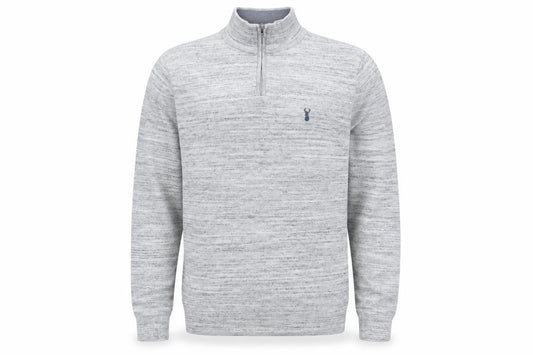 Front view of Next Men's Grey 1/2 Zip Sweatshirt, size M