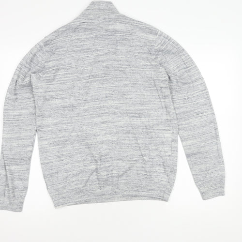 Next Men's Grey 1/2 Zip Sweatshirt, Size M