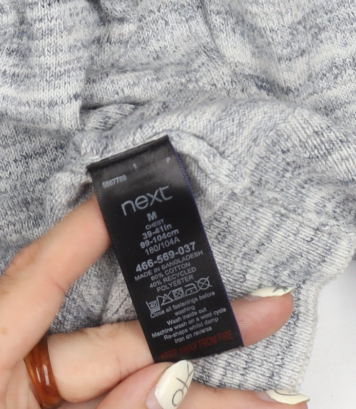 Next Men's Grey 1/2 Zip Sweatshirt, Size M