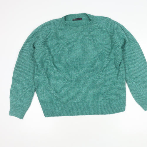 Marks and Spencer Women's Green Crew Neck Jumper L