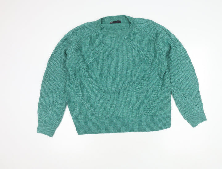 Marks and Spencer Women's Green Crew Neck Jumper L