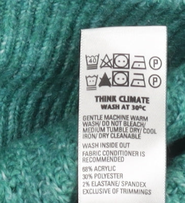 Marks and Spencer Women's Green Crew Neck Jumper L