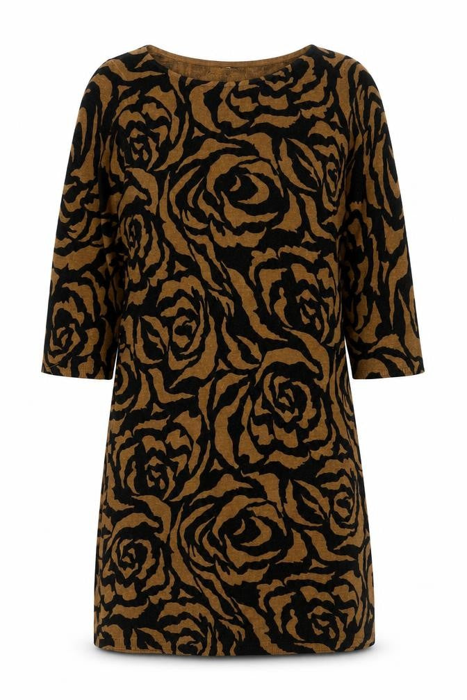 Marks and Spencer Women's Brown Floral Dress, Size 14