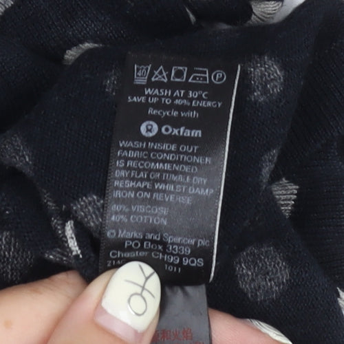 Marks and Spencer Women's Black Polka Dot Dress Size 8