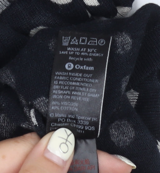 Marks and Spencer Women's Black Polka Dot Dress Size 8