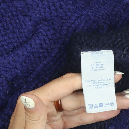 Boden Women’s Blue Cable-Knit Wool Pullover Jumper, S