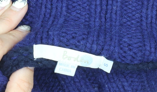 Boden Women’s Blue Cable-Knit Wool Pullover Jumper, S