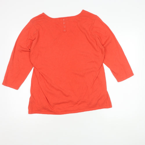 Next Women's Red 3/4 Sleeve Boat Neck Top Size 20