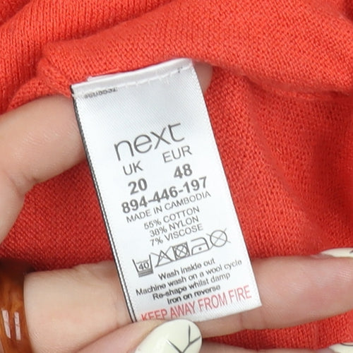 Next Women's Red 3/4 Sleeve Boat Neck Top Size 20