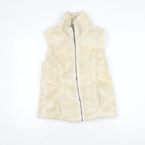 Quiz Women's Ivory Faux Fur Waistcoat - UK Size 10