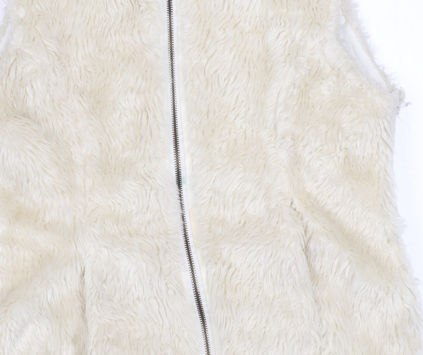 Quiz Women's Ivory Faux Fur Waistcoat - UK Size 10