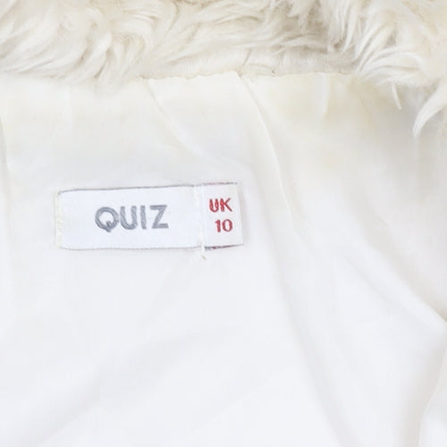 Quiz Women's Ivory Faux Fur Waistcoat - UK Size 10
