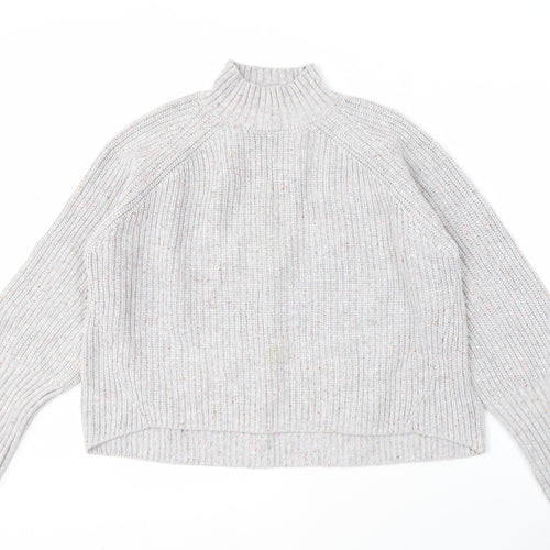 Next Women's Grey Mock Neck Pullover Jumper Size 12