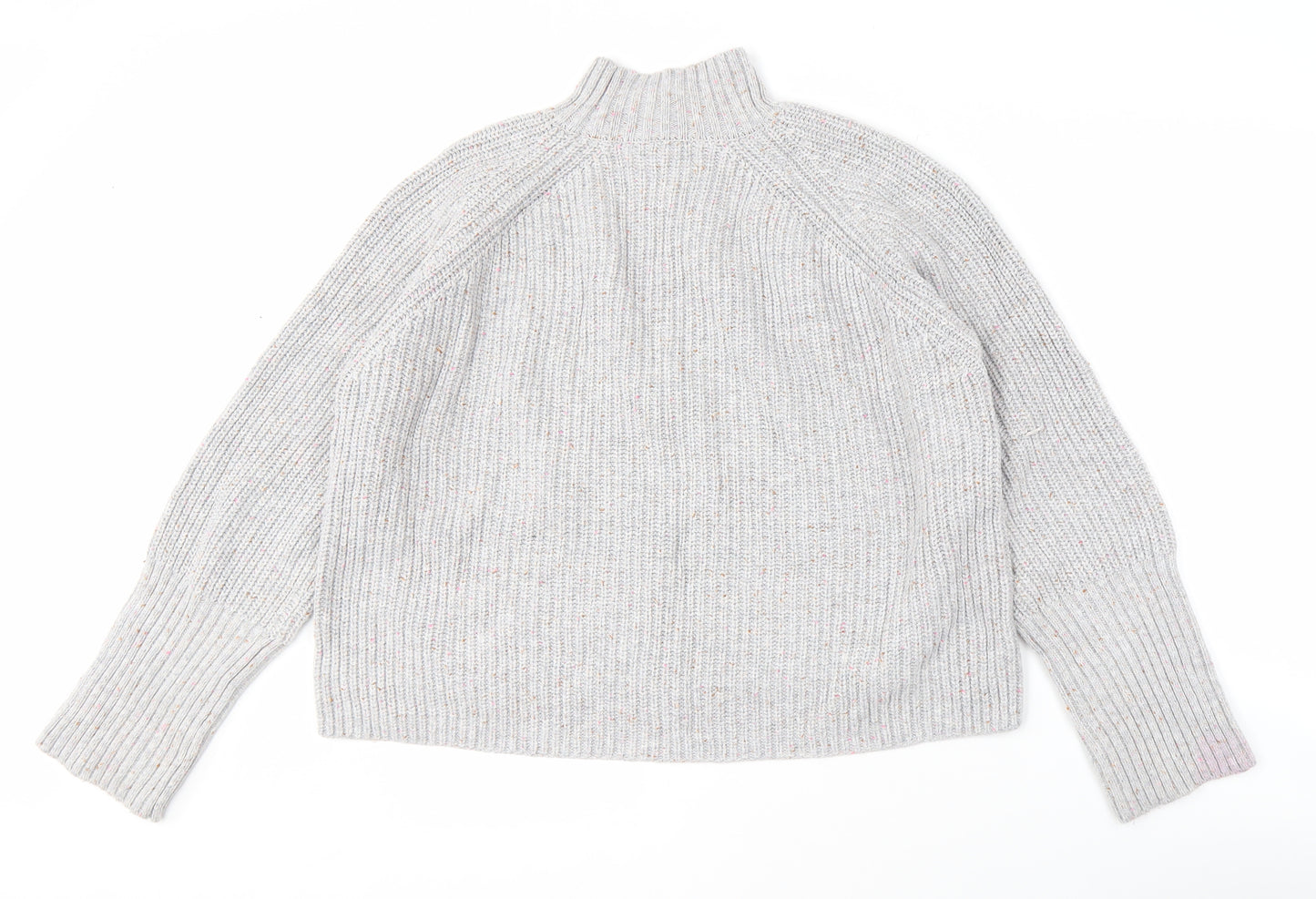 Next Women's Grey Mock Neck Pullover Jumper Size 12