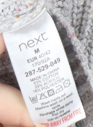 Next Women's Grey Mock Neck Pullover Jumper Size 12