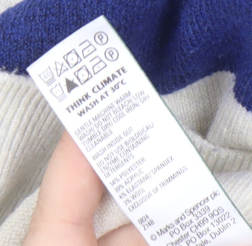 Marks and Spencer Men’s Blue Striped Jumper, Size L