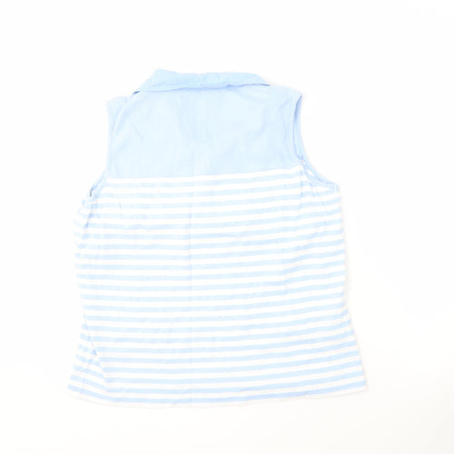 Viyella Women's Blue Sleeveless Polo Shirt, Size L