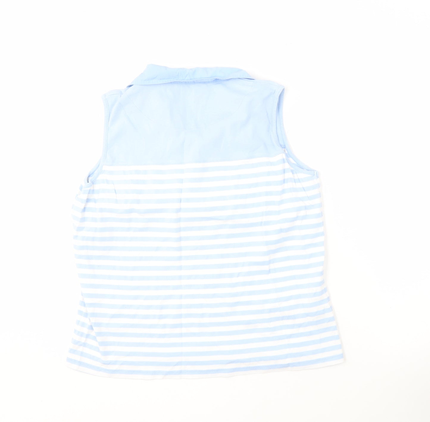 Viyella Women's Blue Sleeveless Polo Shirt, Size L