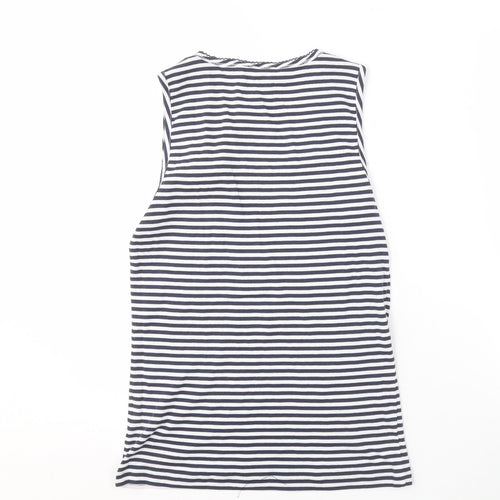 Oui Moments Women's Black & White Striped Tank Top, Size 14
