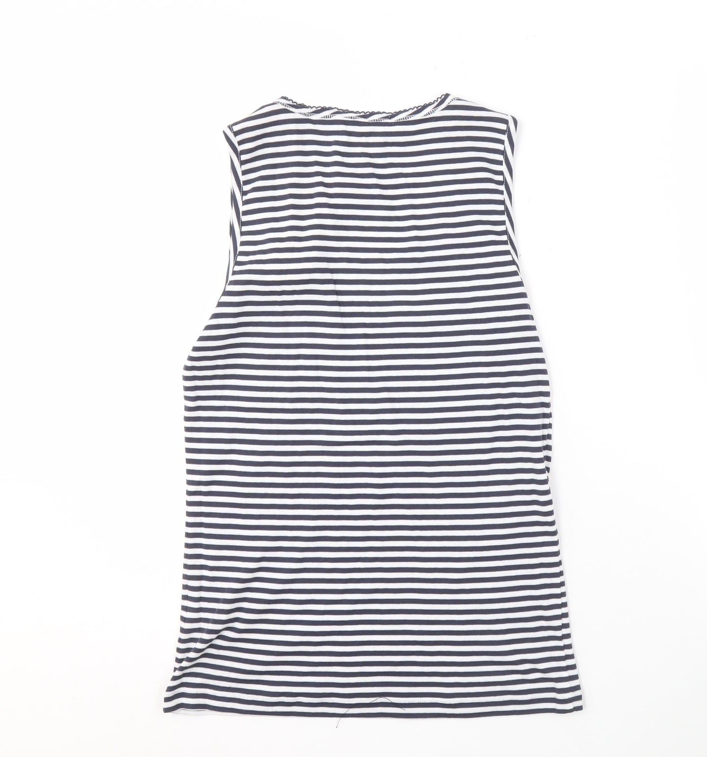 Oui Moments Women's Black & White Striped Tank Top, Size 14