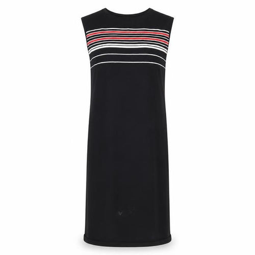Jones Wear Women's Black XL Striped Shift Dress