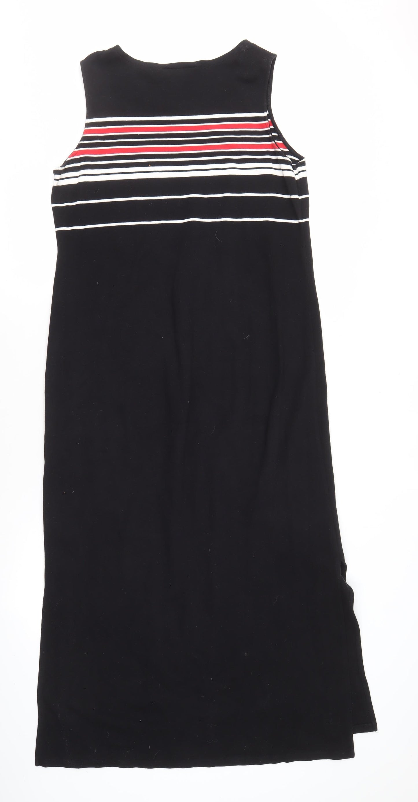Jones Wear Women's Black XL Striped Shift Dress