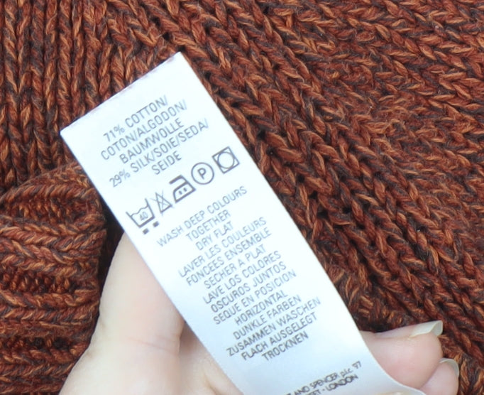 Marks and Spencer Women's Brown High Neck Jumper