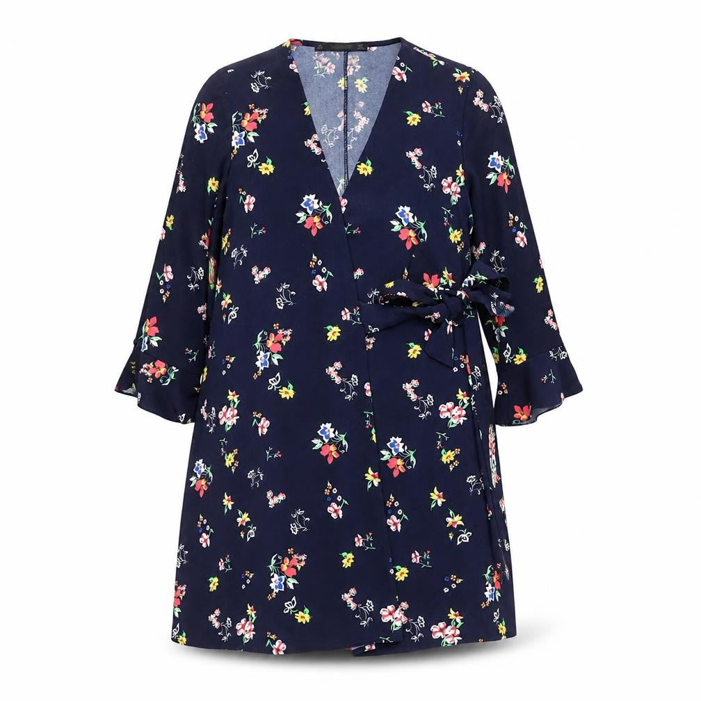Front view of Zara Basic Women's Multicoloured Floral Dress, size S