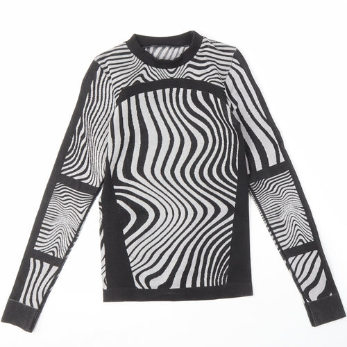 ASOS Women's Black XS Geometric Knit Slim T-Shirt