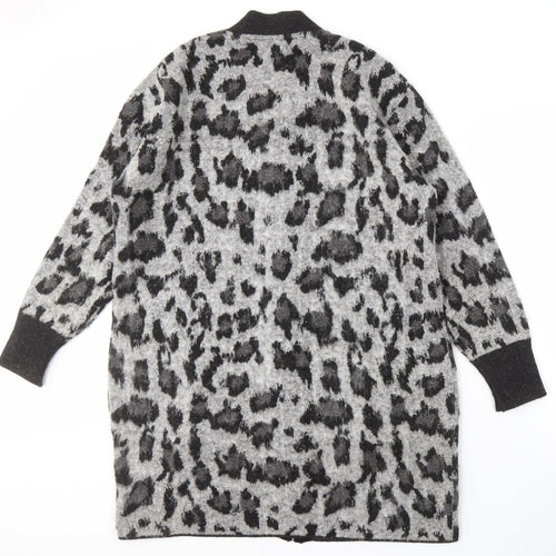 Next Women's Grey Animal Print Cardigan Size 18