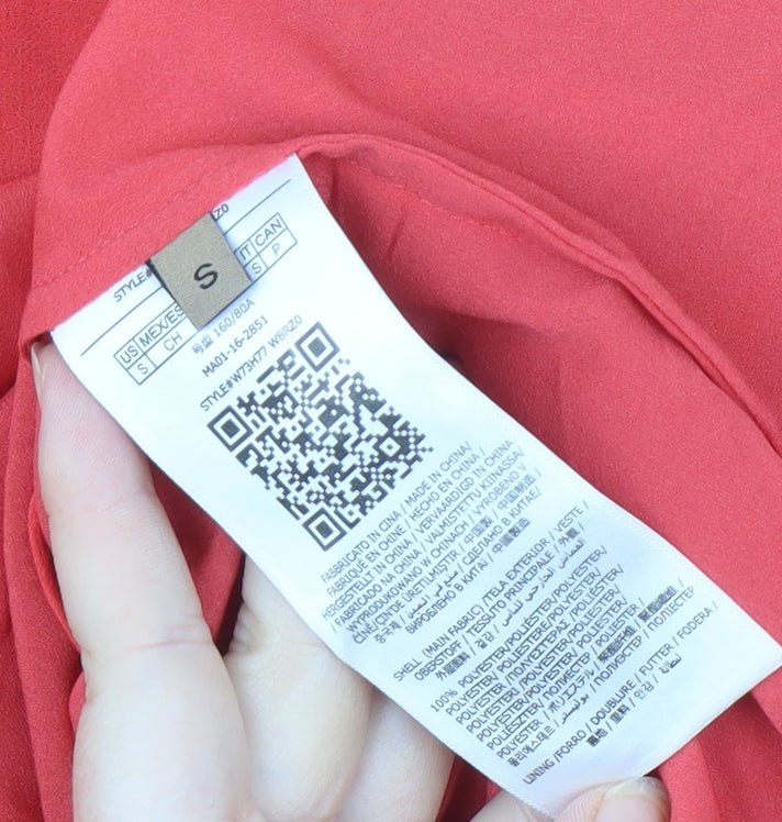 Guess Women's Red Flutter Sleeve Blouse Tunic - S