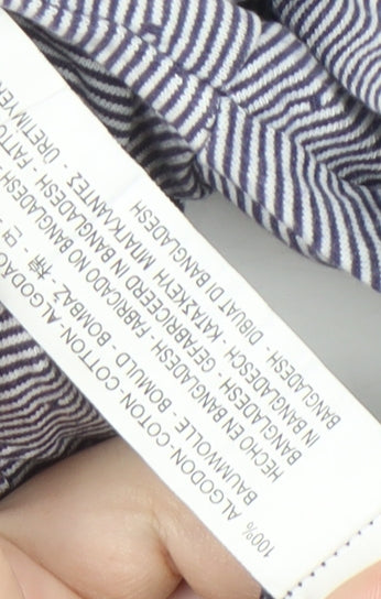 Zara Man Grey Striped Polo Shirt, Men's Medium