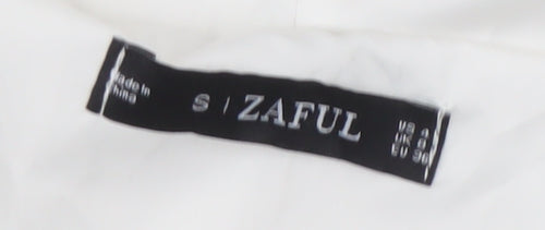 Zaful Women's White/Black Hooded Windbreaker S