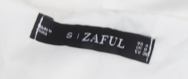 Zaful Women's White/Black Hooded Windbreaker S