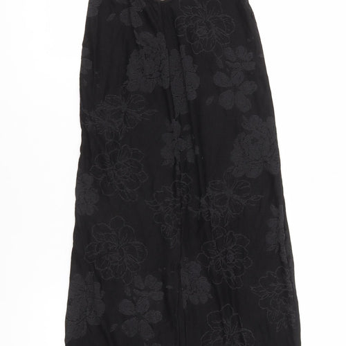 Zara Women's Black Long Floral Halter Dress, Size S