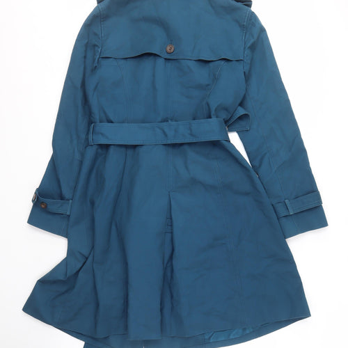 Hobbs Women's Blue Trench Coat, Size 12, Classic
