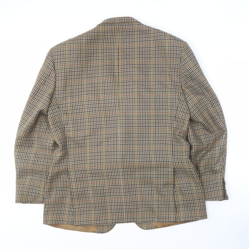 Marks and Spencer Men's Beige Check Wool Blazer 40S